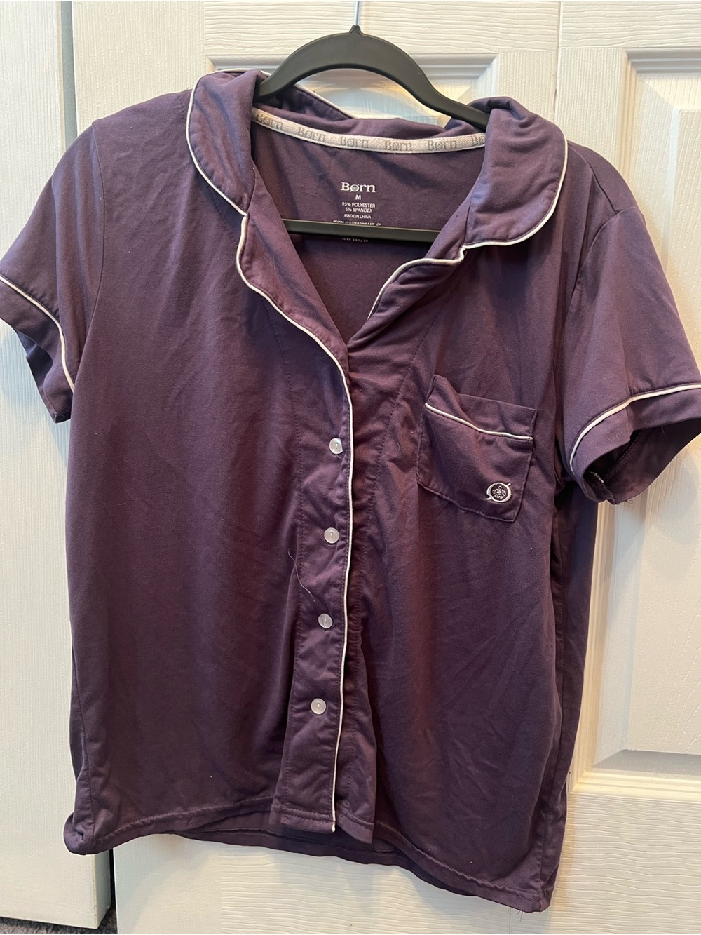 Women’s Short Sleeve Button Pajama Shirt and Pants Set